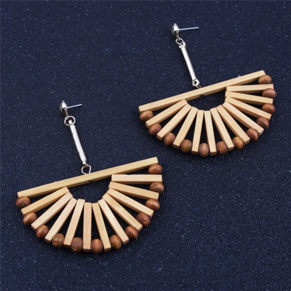 Anthropologie Windmill Bamboo Earrings - Picture 3 of 5